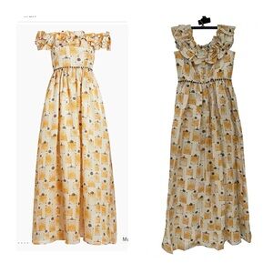 Agua by Agua Bendita Silk Linen ESPLIEGO Bisuteria Maxi Dress Medium NWT